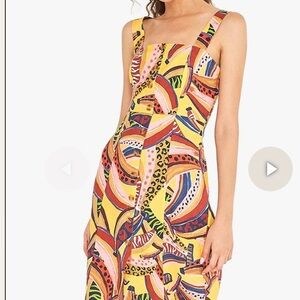 FARM Rio Colorful Abstract Midi Dress